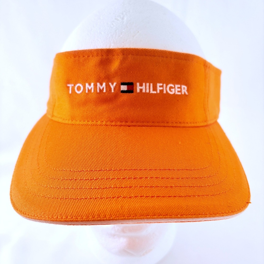 Vintage Tommy Hilfiger Embroidered Spell Out Logo Adjustable Golf Sun Visor Hat
